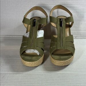 Olive Green Wedge Sandals MICHAEL KORS USED (with box)